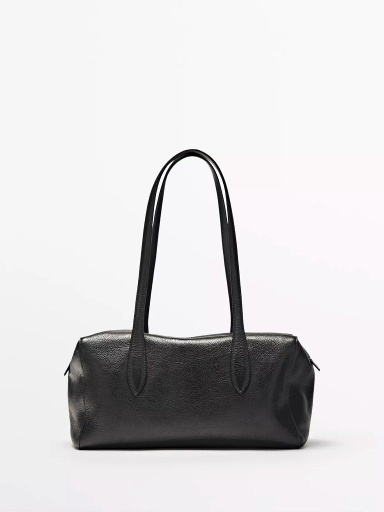 Massimo Dutti Nappa Leather Satchel Bag Nwt